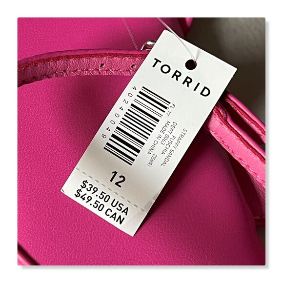 Torrid WW Strappy Fuschia Sandal Sz 12 NWT - Picture 9 of 11
